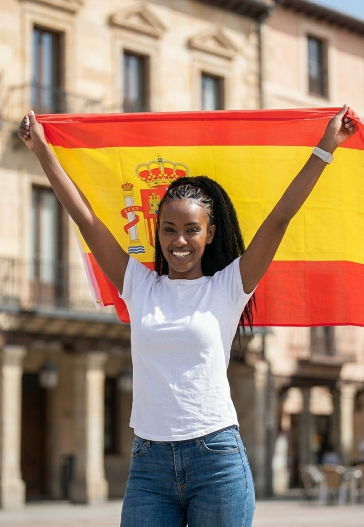 Inmigrante feliz en España